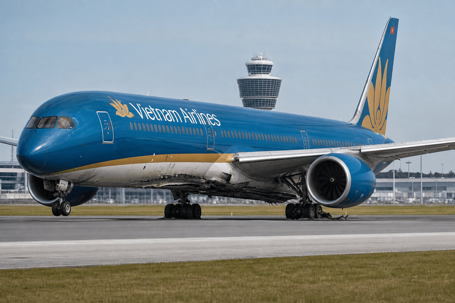 Disaster Narrowly Averted as Vietnam Airlines Boeing 787 Dreamliner Plows 120 Meters Past End of Runway During Takeoff at Munich Airport