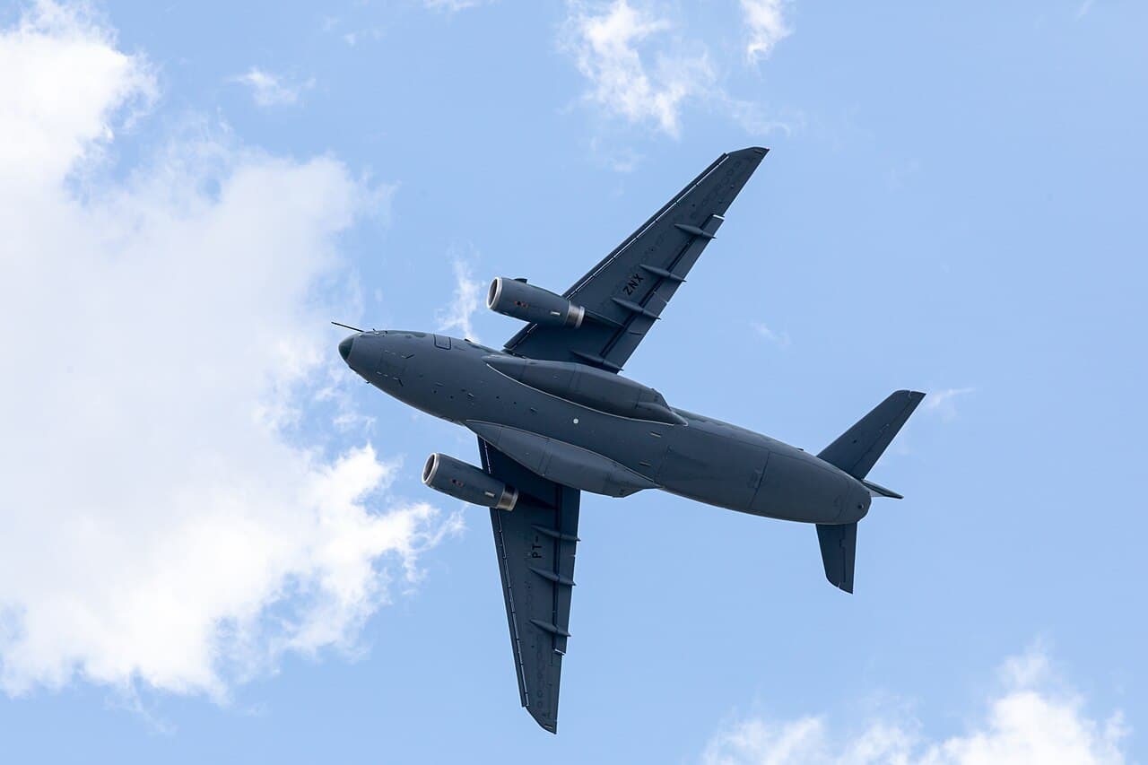 Embraer KC-390 Millennium aircraft on tarmac at Embraer facility during daytime