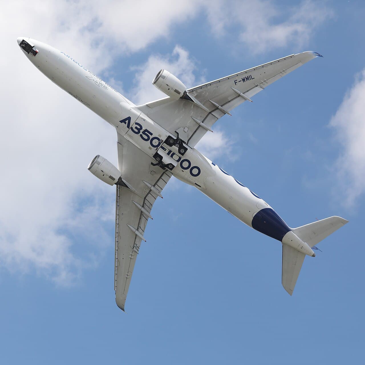Airbus A350-1000 taxiing at JFK airport after maintenance